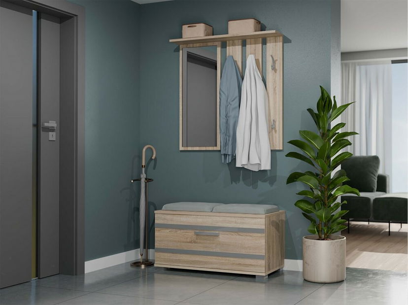 Set mobilier hol Oasis 1 (stejar sonoma) (cu oglindă)