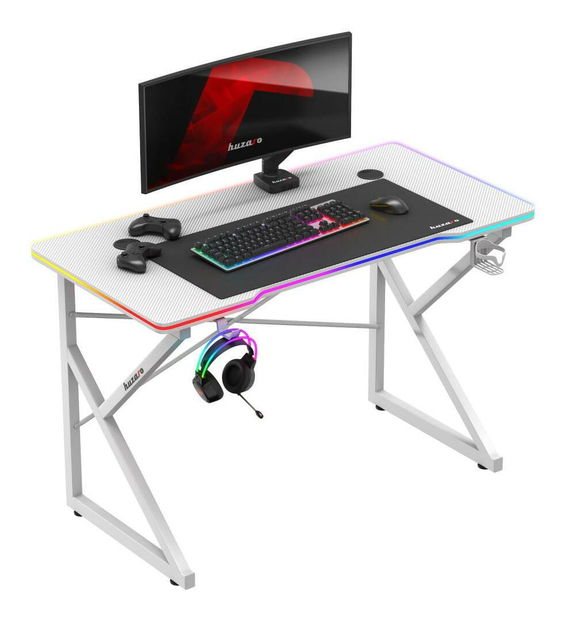 PC stolić Hyperion 1.7 (bijela + šarena) (s LED rasvjetom)