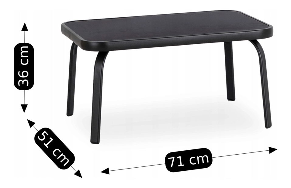 Záhradný set Magro (čierna) (pre 4 osoby)