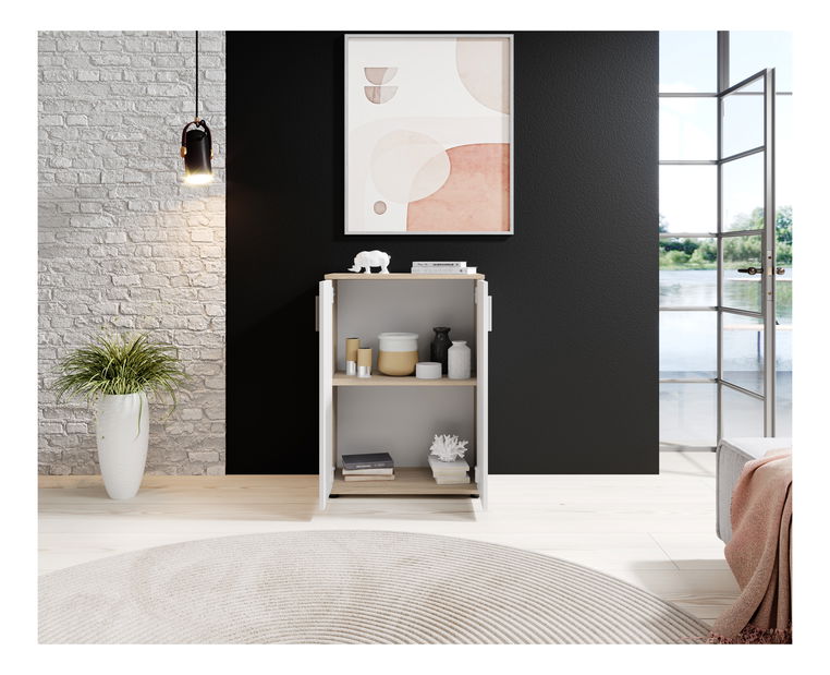 Skrinka Borat (dub sonoma + biela)