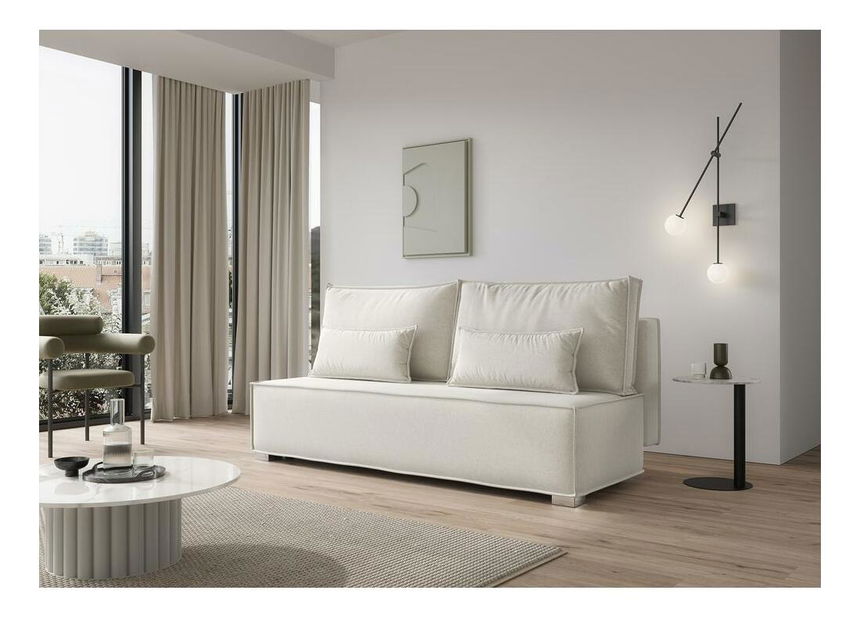 Pohovka trojsedačka Bale (svetlobéžová + strieborná)