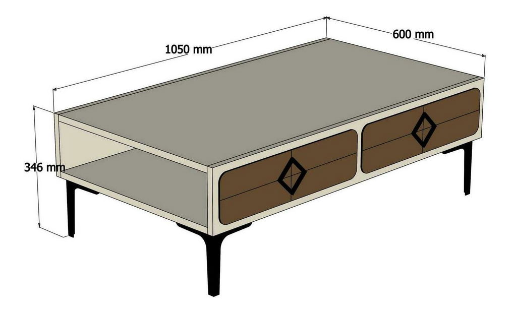 Konferenčný stolík Simba (biela + orech)