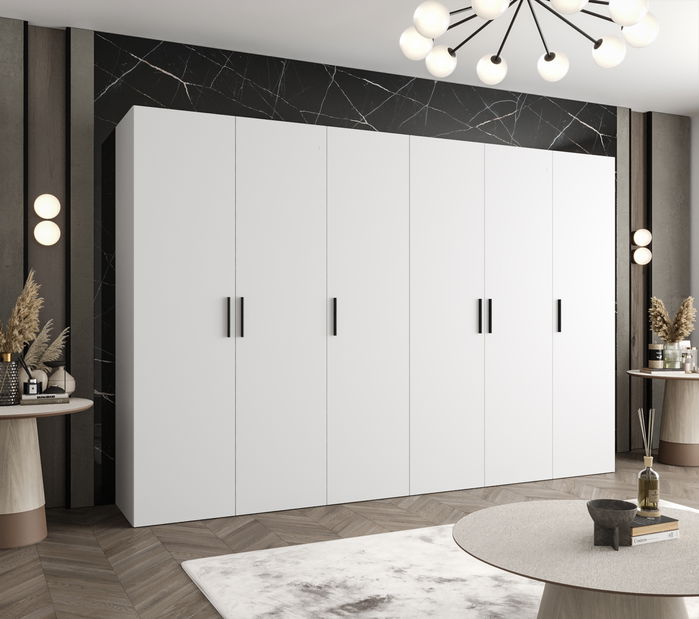 Dulap de haine 300 cm Borry 1 (alb + Negru)