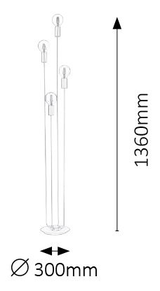 Stojanová lampa Lanny 4561 (čierna + zlatá)