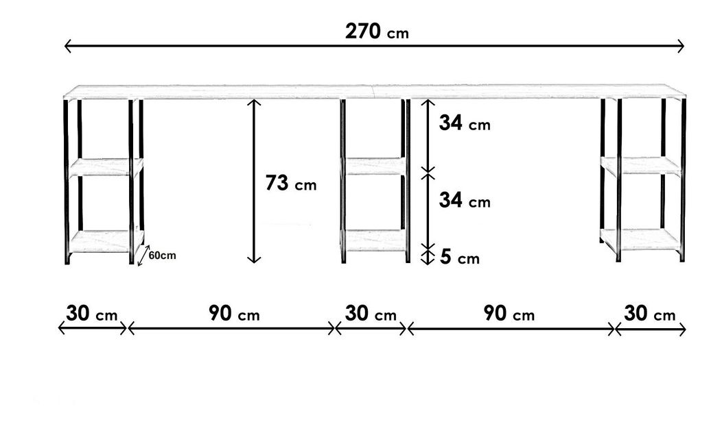 PC asztal Salem (tölgy) *Kiárusítás