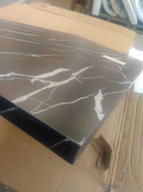 Blagovaonski stol Rahola 2 (crni mramor + crna) (za 4 osobe) *outlet moguća oštećenja