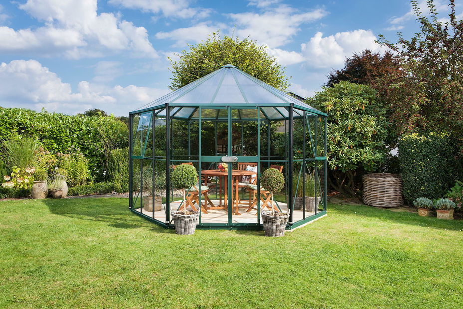 Greenhouse stil special Hera 9000 (policarbonat + sticlă securizată + verde)