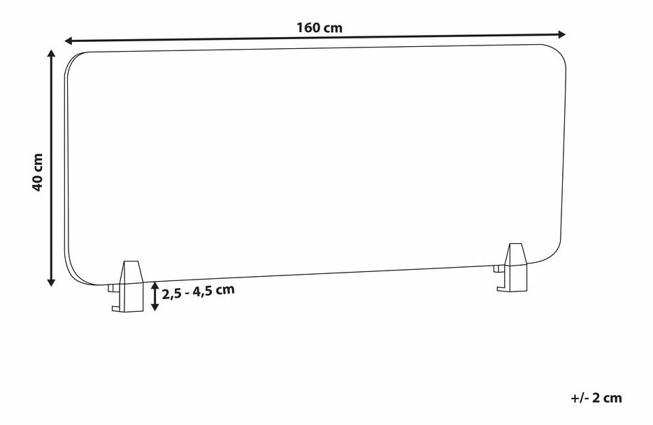 Panou separator birou 160 x 40 cm Walda (bej) 