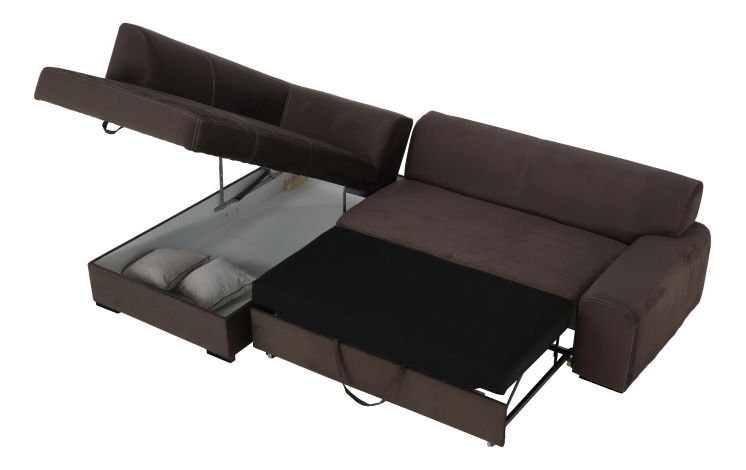 Rohová sedačka Mirafer (hnedá) (L)