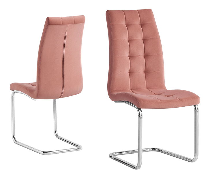 Scaun de sufragerie Farando NEW (roz + Crom)