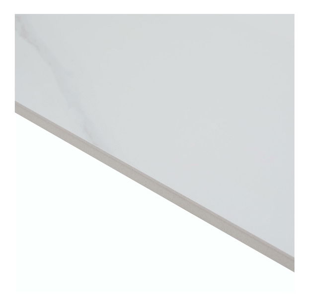 Masă sufragerie Fresia 2 (marmură albă + negru) (pentru 6 persoane) *vânzare stoc