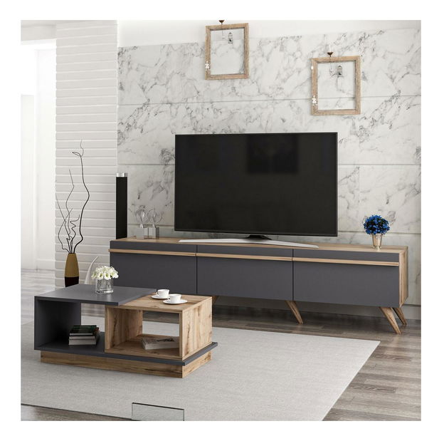 Zostava nábytku do obývacej izby Amstel (orech + antracit)