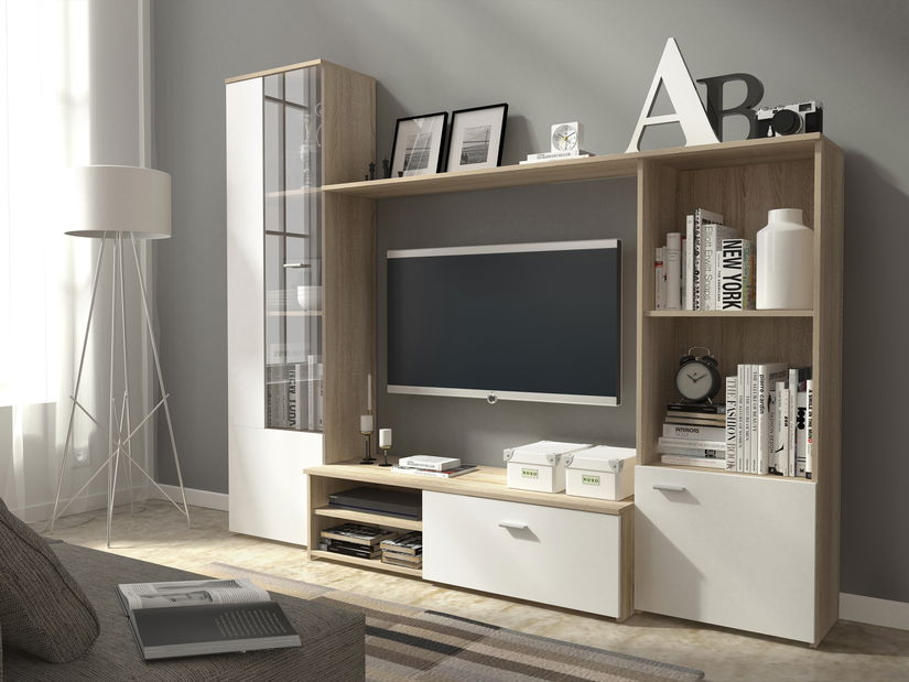 Obývacia stena Houston (dub sonoma + biela)