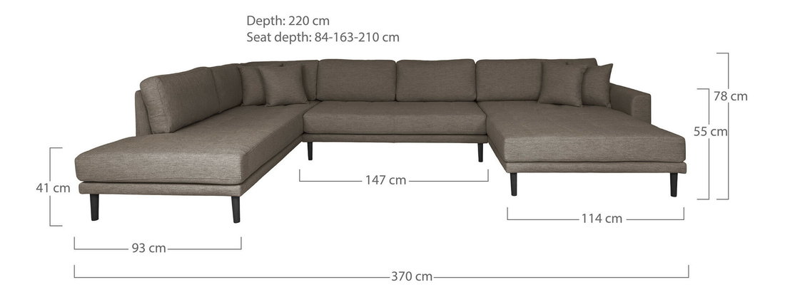 Sarokkanapé szett U alakú (J) Lvaveriaora U (barna)