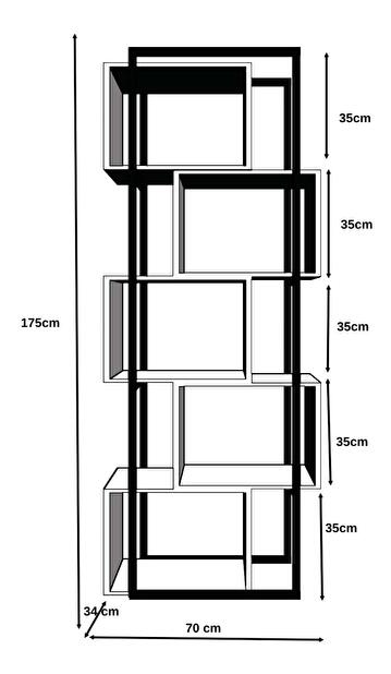 Regál Decorative 5 (antracit)