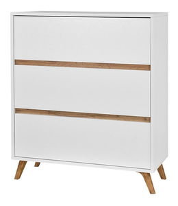 Comodă Barbara K3SZ WL04 (Alb + Alb + stejar craft auriu)