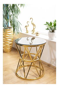 Masă de cafea Carroll (Sticlă + Auriu)