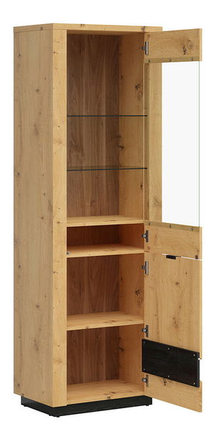 Vitrin Ostia REG1D1W/20/7 ( artisan tölgy + fekete tölgy)