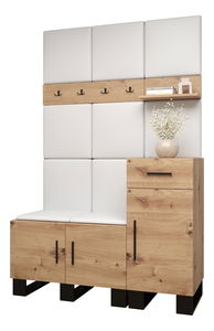Set mobilier pentru hol Amanda 5 (Stejar artisan + Alb)