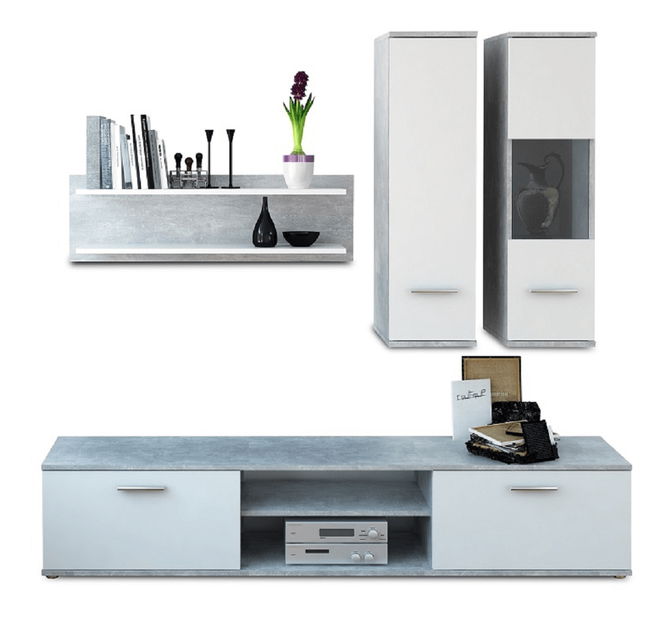 Mobilier living Waldron (beton + alb)