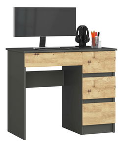 Masă PC Alineadas (grafit + stejar artisan)