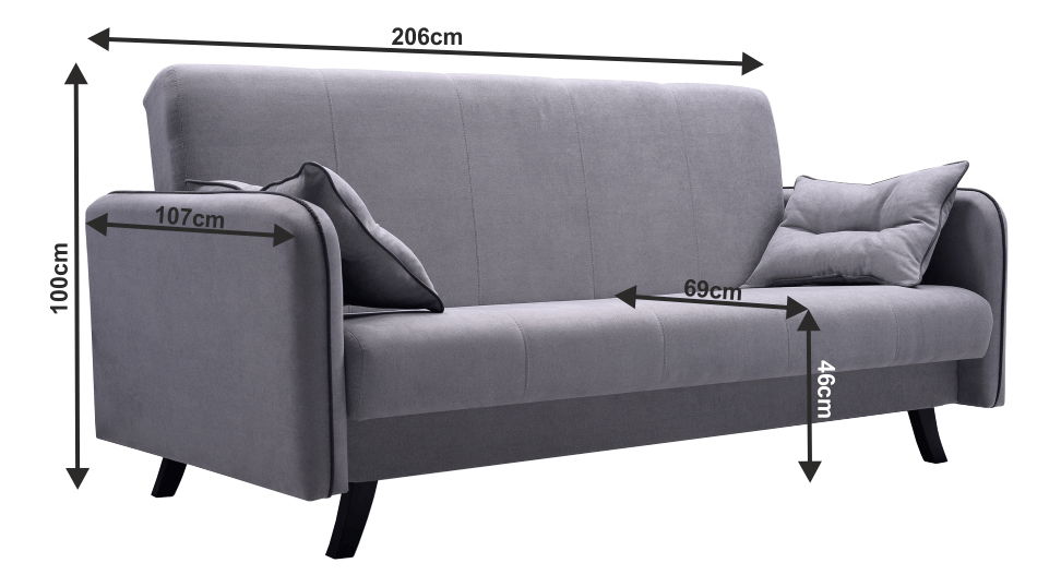 3 személyes kanapé Pamver (szürke)