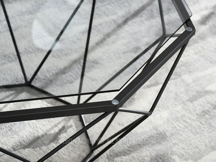 Stolić za kavu Maltez (dimljeno staklo + crna)