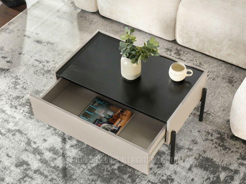 Măsuță de cafea Bidart (bej + negru)