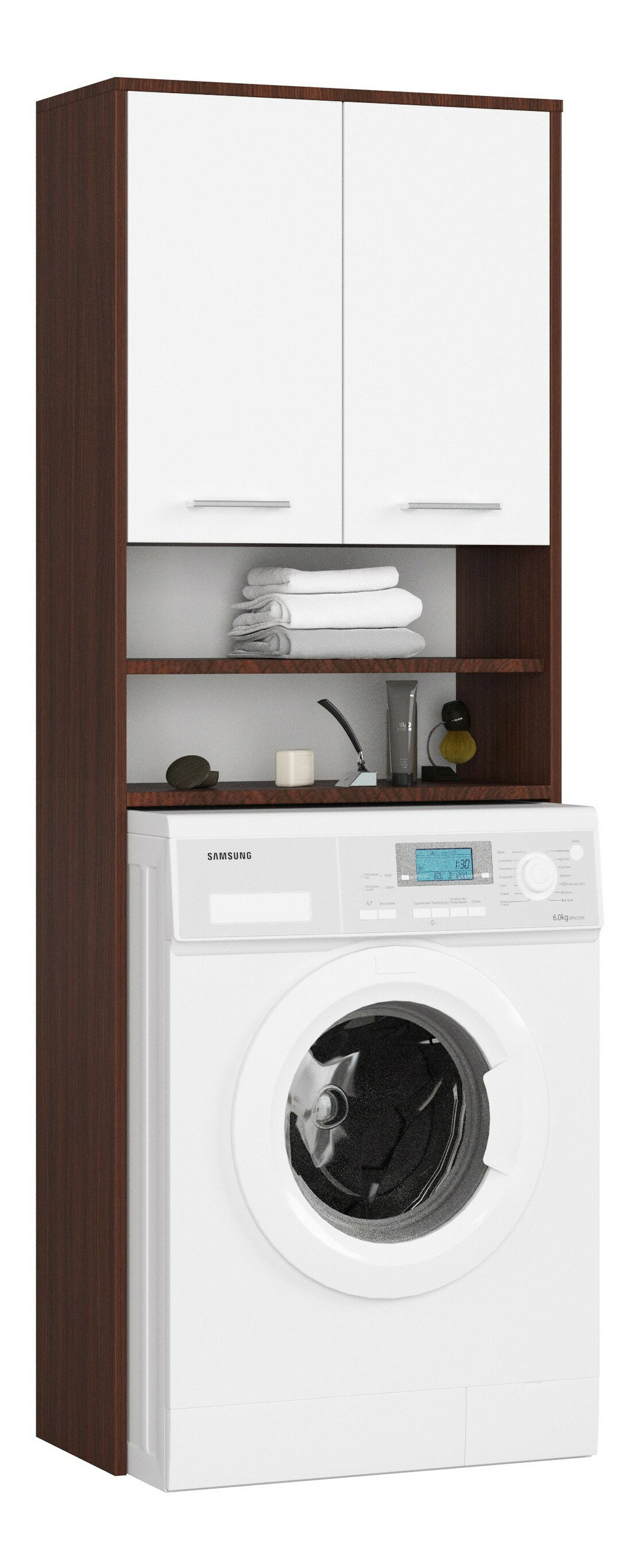 Skrinka na práčku Farid TYP5 (wenge + biela)