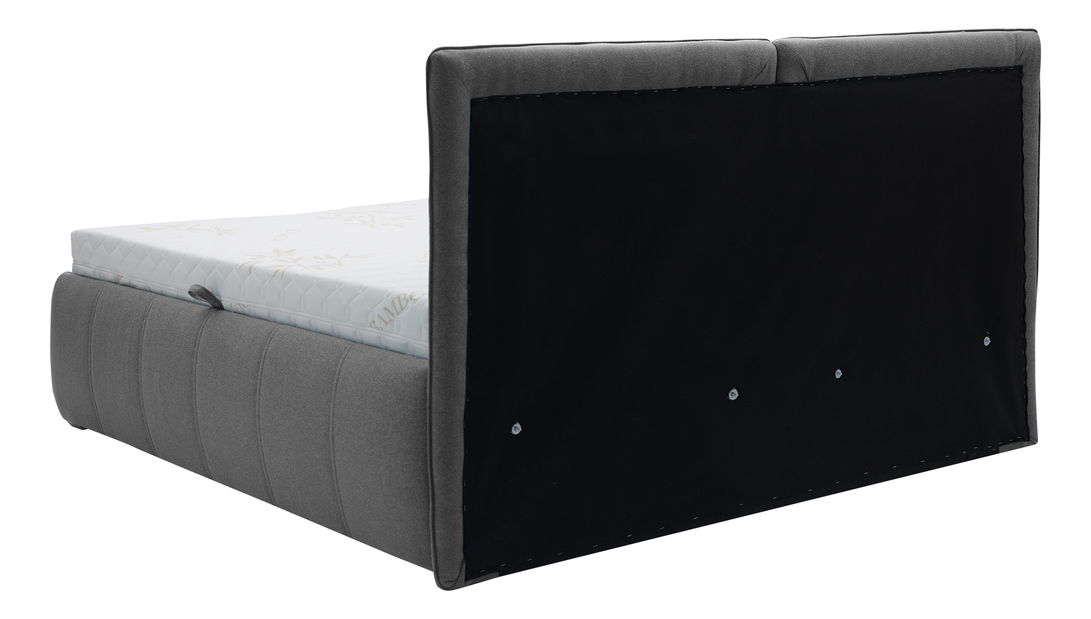 Manželská posteľ 180 cm Fines Isuna (tmavosivá) (s roštom) (s úl. priestorom)