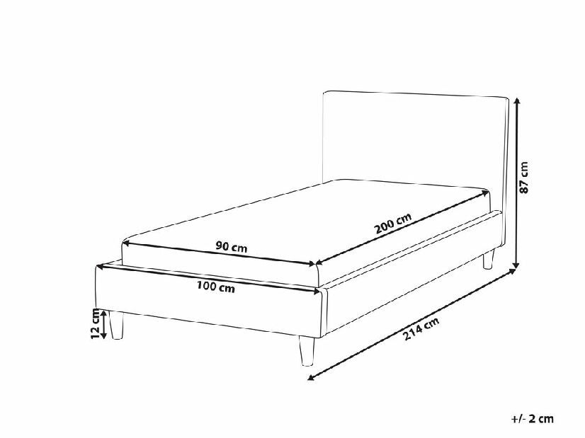 Jednostruki krevet 200 x 90 cm Ferdinand (fuksija) (s podnicom)