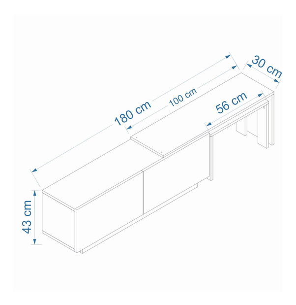 Masă TV/Dulap Ossa (Alb + Pin atlantic) 