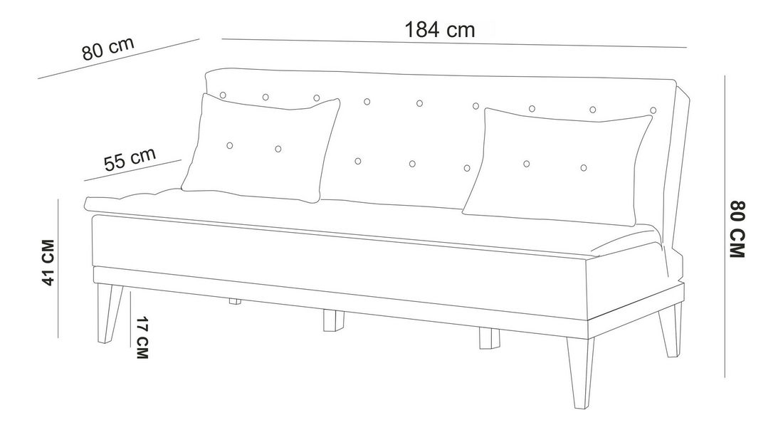 Háromszemélyes kanapé Fiorucci (zöld)
