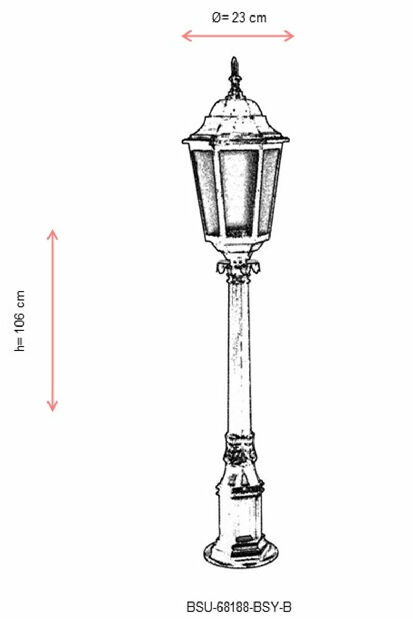 Lampă de podea pentru exterior Bronte (Negru + alb)