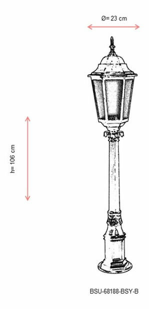 Kültéri állólámpa Bronte (fekete + fehér)
