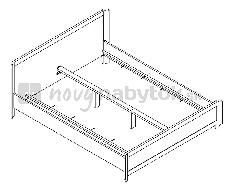 Manželská posteľ 160 cm BRW Alevil LOZ/160