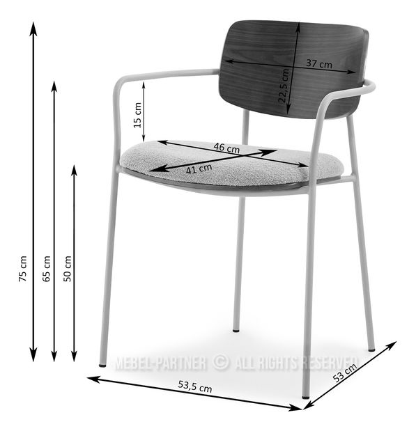 Stolička Február (orech + sivá)