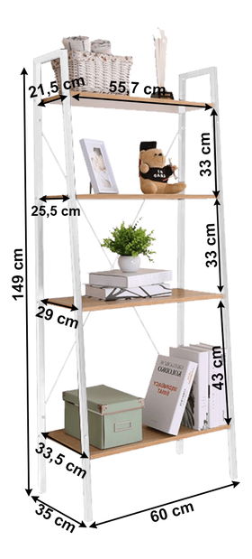 Regal Theo (hrast + bijela)