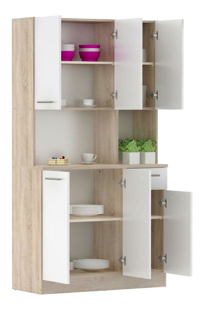 Colț bucătărie Palermo NEW (stejar sonoma + alb)