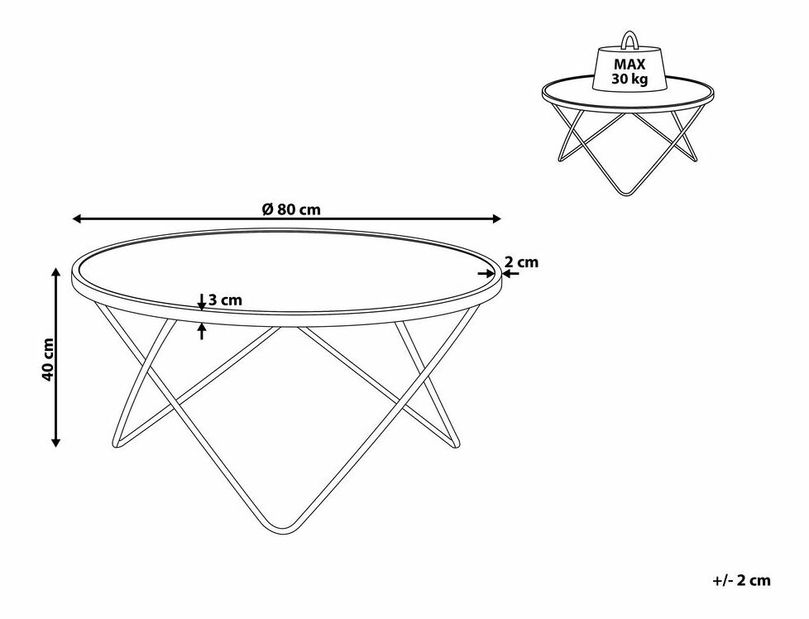 Konferenčný stolík Meredith (čierna)