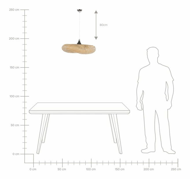 Lampă de perete BANN (bambus) (lemn deschis) (mare)