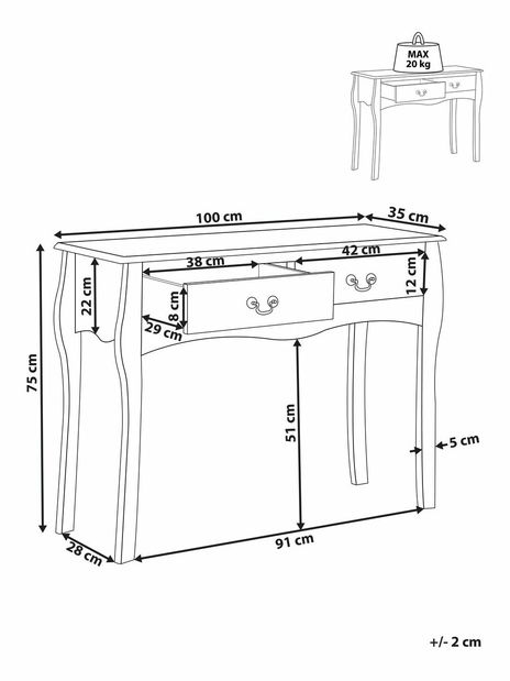 Măsuță consolă Knau (verde)
