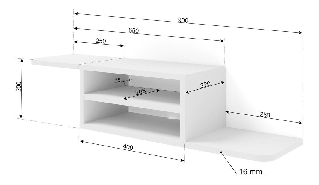 TV szekrény/asztal Decal (fehér) 
