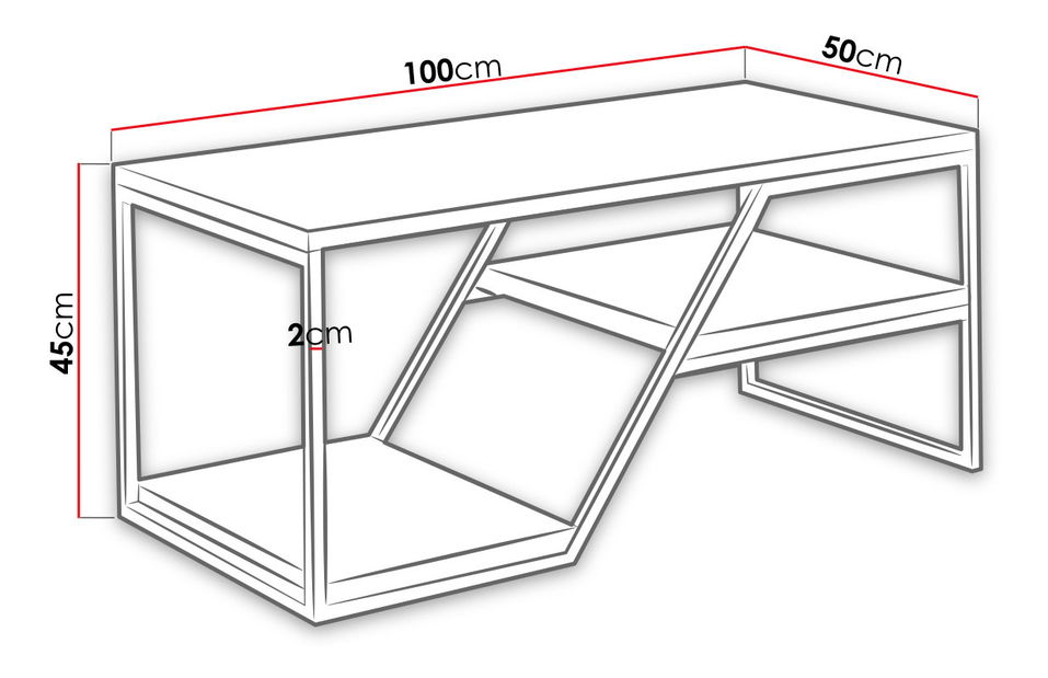 Konferenčný stolík Ebro (betón + čierna) *bazár
