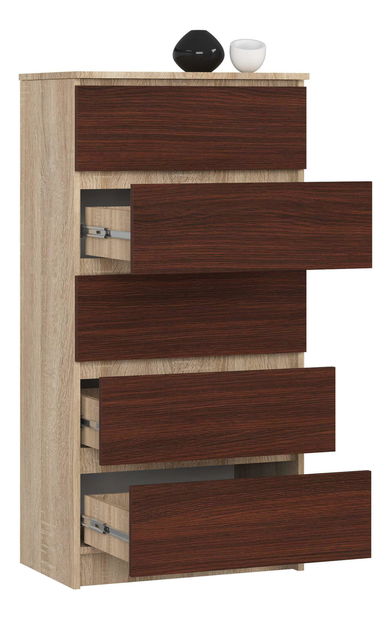 Comodă Kalista V (stejar sonoma + wenge)