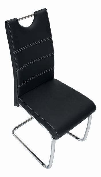 Blagovaonska stolica Abalia New (crna + krom) 