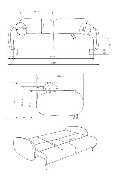 Pohovka Softa (bielosivá)