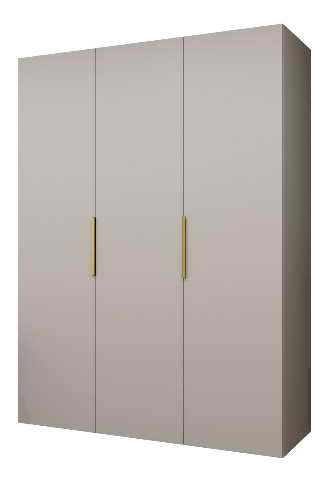 Šatníková skriňa 150 cm Mirabella 1 (kašmír + zlatá)