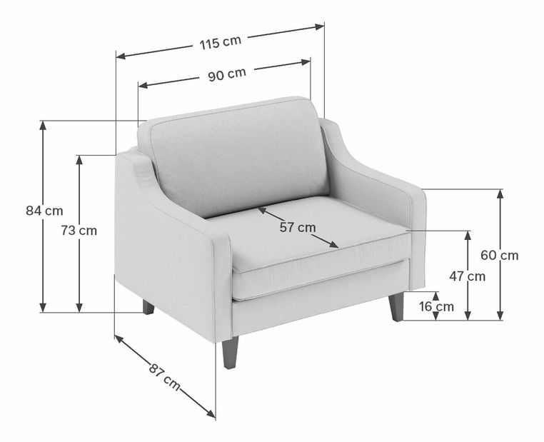 Kreslo Robia L (svetlosivá + orech)