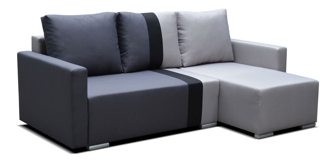 Rohová sedačka Erin (svetlosivá + tmavosivá) (P)